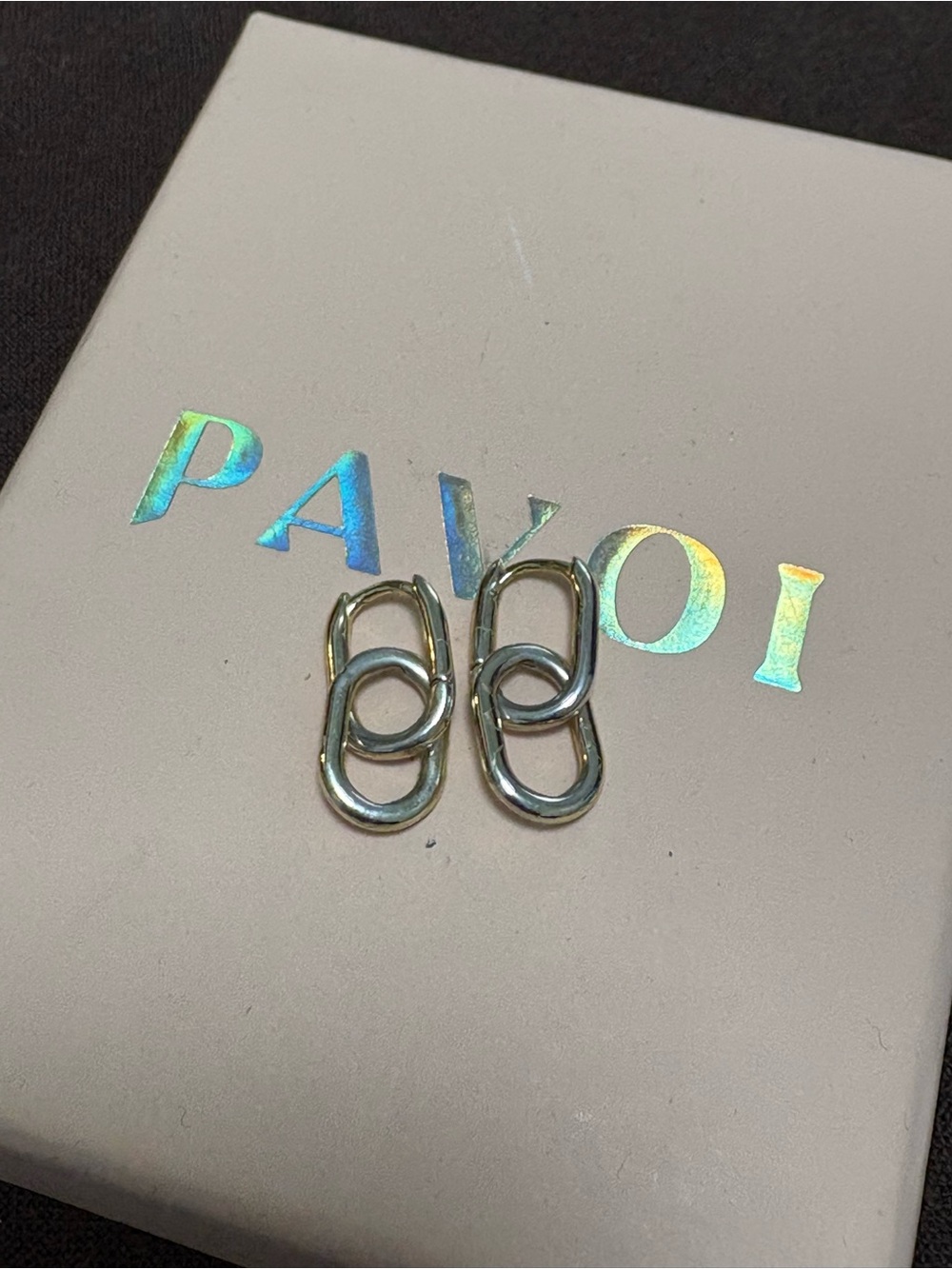 PAVOI Silver Double-Link Drop Earrings